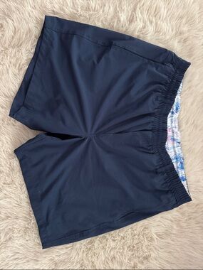 Birdie Bound L/G Swim Shorts with Blue & Pink Palm Print